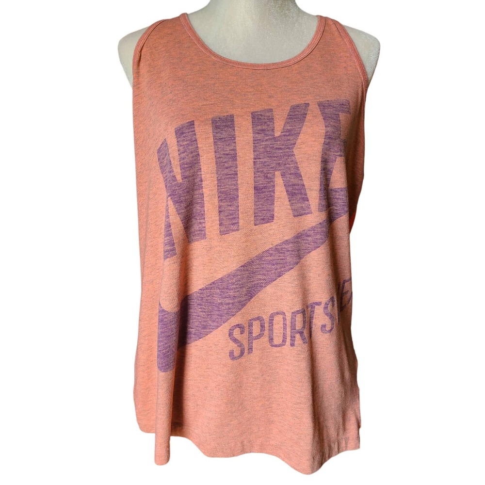 EUC Women's Retro Nike Orange Mesh Racerback Flowy Tank Size XL